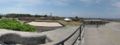 View of parade grounds in Fort Gaines Alabama from the southwest side of Battery Staton
