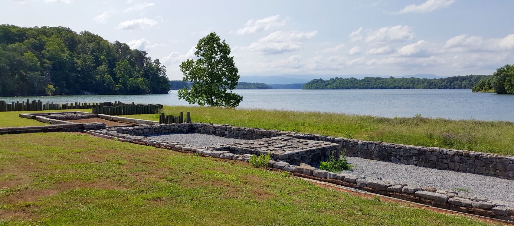 Tellico Blockhouse Stabilized Foundations Looking South