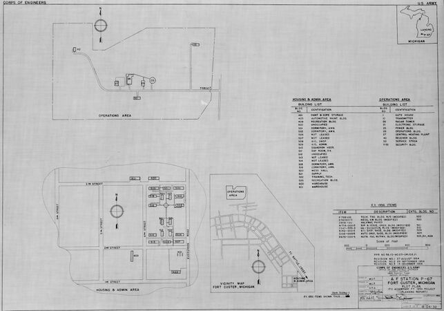 Custer AFS Radar Site Plan 1954.