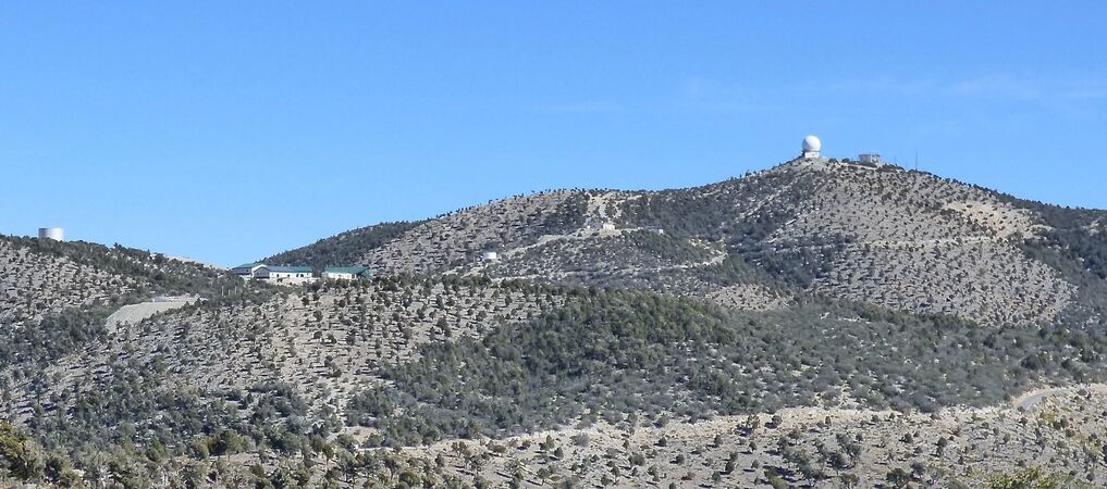 Las Vegas Air Force Station on Angel Peak, FAA Upper Site on the Right, Lower Site on the Left.