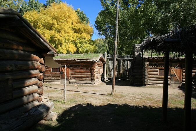 Inside Fort Buenaventura Stockade