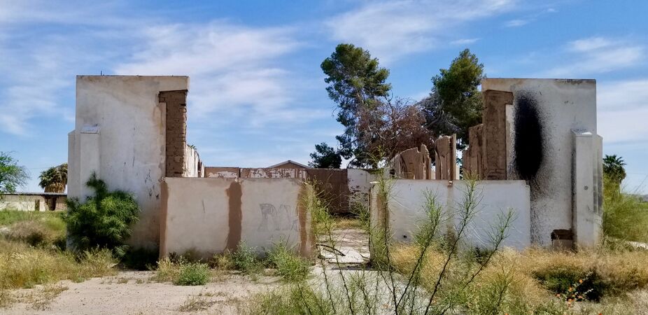 Remains of the Original WWII Auditorium at the Center of the Proposed Poston Air Force Station. Designated to become a Gym.