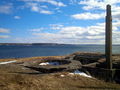 Stubbert's Point Battery BC/Fire Control Tower Rangefinder Pedestal and Gun Emplacement. South Bar in the distance.