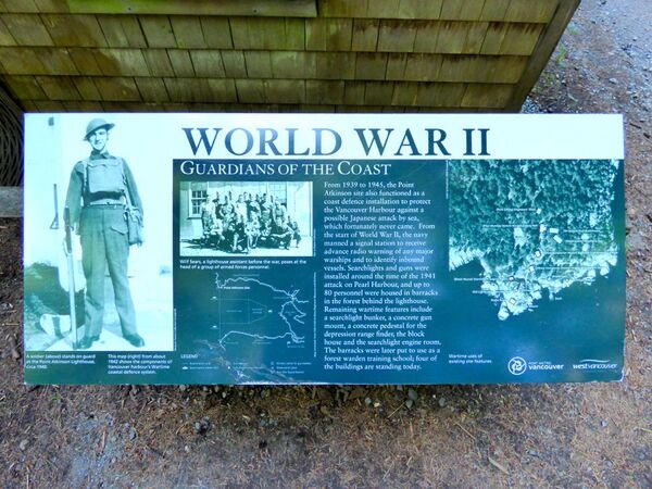 Point Atkinson Battery WWII Interpretive Sign