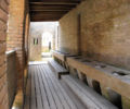 The 10 seat latrine at Fort Gaines, looking north. The doorway is access to the Chemin de Ronde